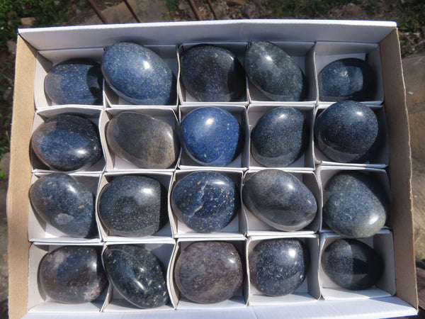 Polished Blue Lazulite Gallets x 20 From Ambatofinandrahana, Madagascar - TopRock