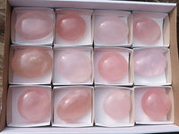 Polished Gemmy Pink Rose Quartz Palm Stones  x 12 From Madagascar - Toprock Gemstones and Minerals