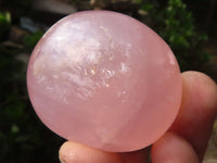 Polished Gemmy Pink Rose Quartz Palm Stones  x 12 From Madagascar - Toprock Gemstones and Minerals