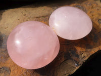 Polished Gemmy Pink Rose Quartz Palm Stones  x 12 From Madagascar - Toprock Gemstones and Minerals