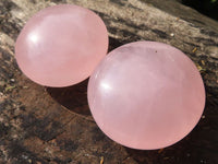 Polished Gemmy Pink Rose Quartz Palm Stones  x 12 From Madagascar - Toprock Gemstones and Minerals
