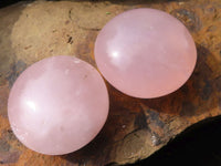 Polished Gemmy Pink Rose Quartz Palm Stones  x 12 From Madagascar - Toprock Gemstones and Minerals