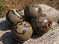 Polished Septerye (Calcite & Aragonite) Spheres  x 4 From Mahajanga, Madagascar - TopRock