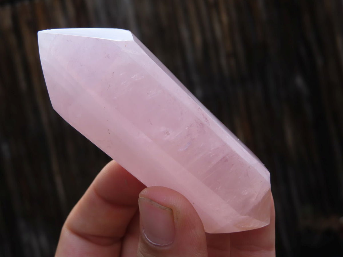 Polished Gemmy Double Terminated Rose Quartz Crystals x 12 From Ambatondrazaka, Madagascar - TopRock