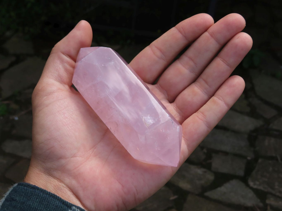 Polished Gemmy Double Terminated Rose Quartz Crystals x 12 From Ambatondrazaka, Madagascar - TopRock
