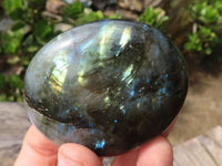 Polished Flashy Labradorite Palm Stones  x 12 From Tulear, Madagascar - Toprock Gemstones and Minerals