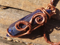Polished Copper Wire Wrapped Sodalite Pendants x 6 From Namibia - Toprock Gemstones and Minerals