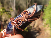 Polished Copper Wire Wrapped Sodalite Pendants x 6 From Namibia - Toprock Gemstones and Minerals