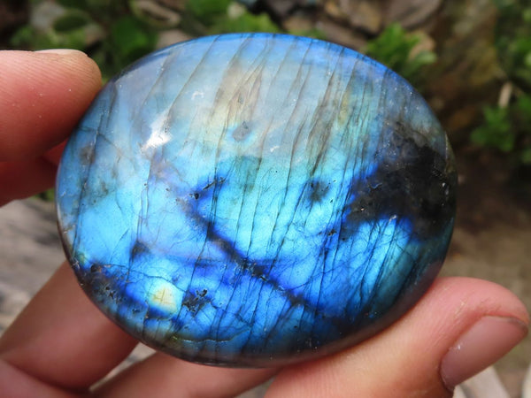 Polished Flashy Labradorite Palm Stones  x 12 From Tulear, Madagascar - Toprock Gemstones and Minerals 