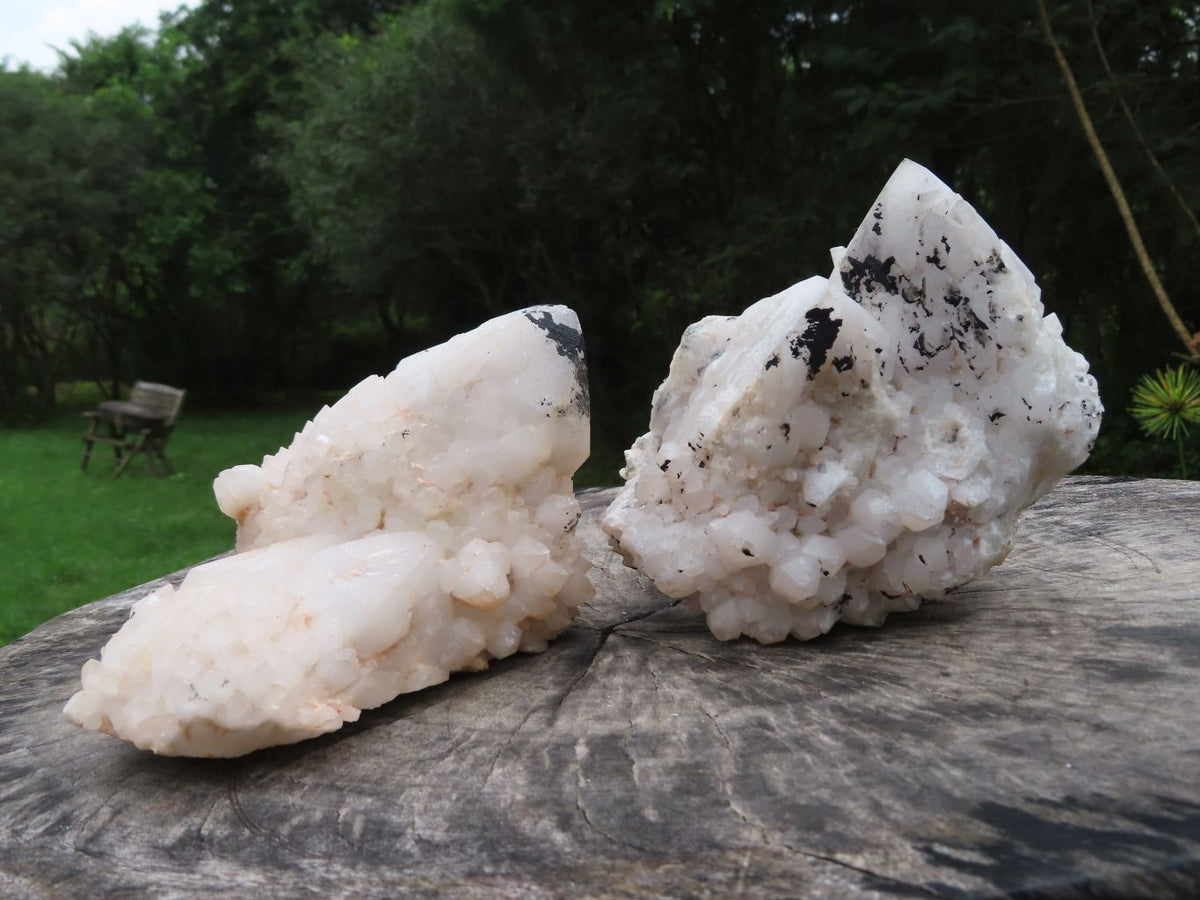 Natural Cascading Castle Quartz Clusters x 2 From Madagascar - TopRock