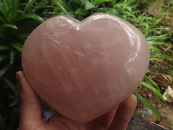 Polished Gemmy Pink Rose Quartz Hearts x 2 From Ambatondrazaka, Madagascar - TopRock