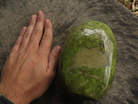 Polished Green Opal Standing Free Form  x 1 From Antsirabe, Madagascar - TopRock