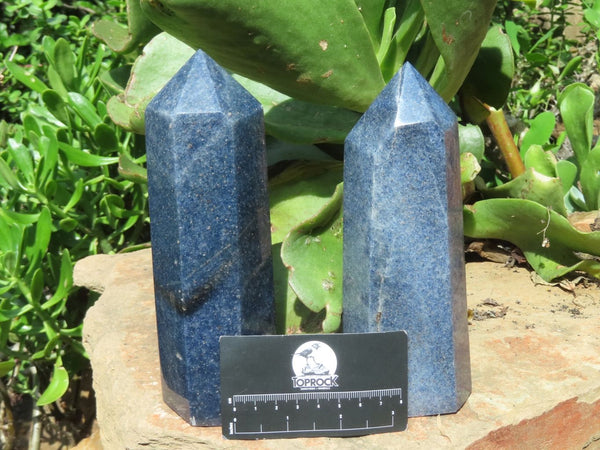Polished Lazulite Crystal Points x 2 From Madagascar - TopRock