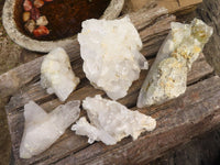 Natural Clear Quartz Crystal Specimens  x 5 From Zambia - Toprock Gemstones and Minerals