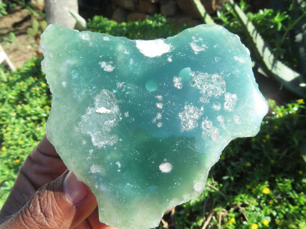 Polished One Side Mtorolite Emerald Chrysoprase Plate Specimens x 6 From Zimbabwe - TopRock