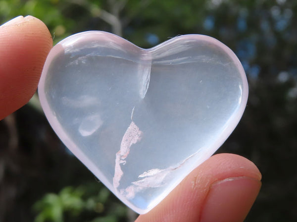 Polished Mini Girasol Pearl Quartz Hearts  x 20 From Madagascar - Toprock Gemstones and Minerals 
