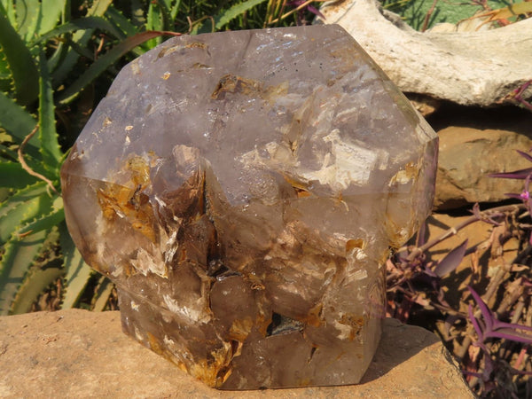 Polished A Grade Extra Large Smokey Clear Sceptre Window Quartz Crystal x 1 From Akansobe, Madagascar - TopRock