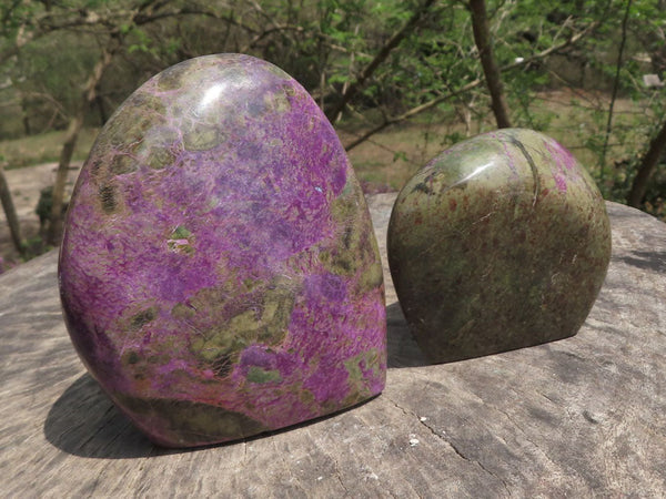 Polished Stunning Purple Stichtite Standing Free Forms  x 2 From Barberton, South Africa - TopRock