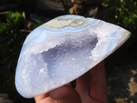Polished Blue Lace Agate Standing Free Forms  x 2 From Nsanje, Malawi - Toprock Gemstones and Minerals