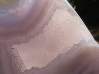 Polished Blue Lace Agate Standing Free Forms  x 2 From Nsanje, Malawi - Toprock Gemstones and Minerals