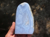 Polished Blue Lace Agate Standing Free Forms  x 2 From Nsanje, Malawi - Toprock Gemstones and Minerals