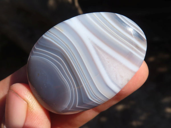Polished Highly Selected Banded Agate Palm Stones  x 20 From Madagascar