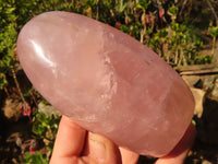 Polished Pink Rose Quartz Standing Free Forms x 3 From Antsirabe, Madagascar - Toprock Gemstones and Minerals
