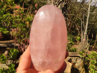 Polished Pink Rose Quartz Standing Free Forms x 3 From Antsirabe, Madagascar - Toprock Gemstones and Minerals