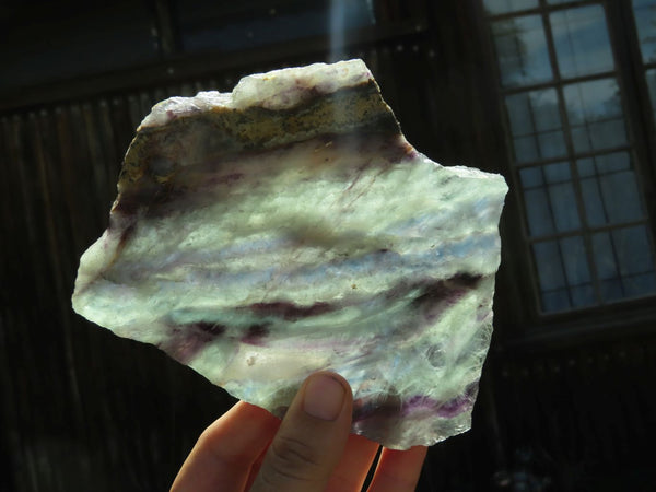 Polished Large Watermelon Fluorite Slices x 2 From Uis, Namibia - TopRock