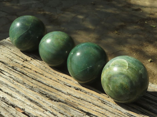 Polished Beautiful Green Aventurine Spheres  x 4 From Zimbabwe - TopRock