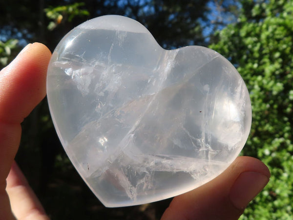 Polished Girasol Pearl Quartz Hearts  x 12 From Madagascar - Toprock Gemstones and Minerals 