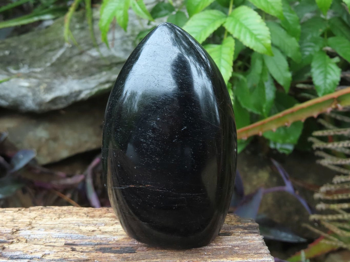 Polished Black Tourmaline Standing Free Forms & x 1 Sphere x 4 From Madagascar - TopRock