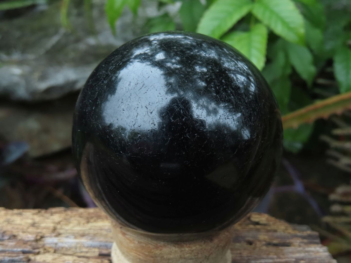 Polished Black Tourmaline Standing Free Forms & x 1 Sphere x 4 From Madagascar - TopRock
