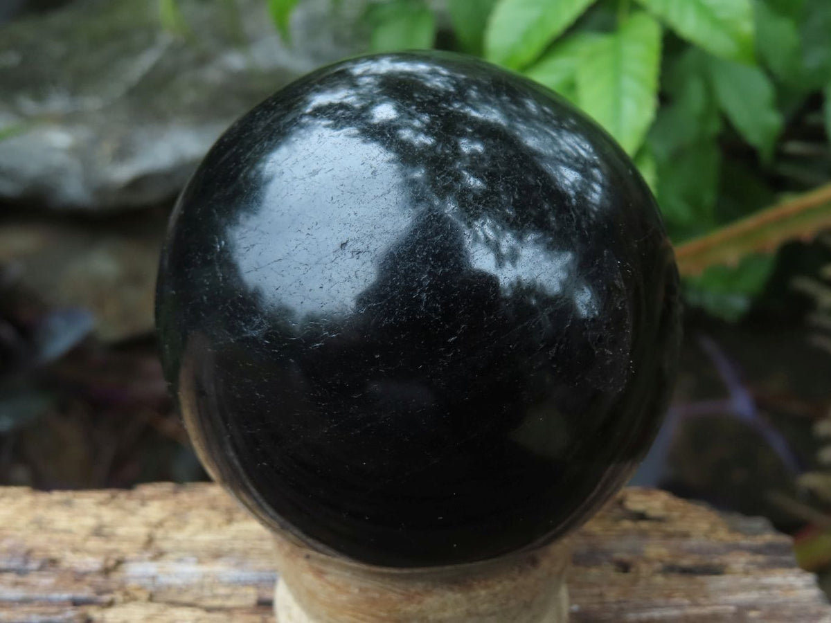 Polished Black Tourmaline Standing Free Forms & x 1 Sphere x 4 From Madagascar - TopRock