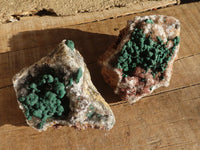 Natural Rare Ball Malachite On Drusi Quartz & Dolomite Matrix  x 2 From Kambove, Congo - Toprock Gemstones and Minerals