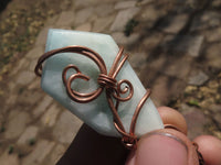 Polished Mixed Jewellery With Copper Art Wire Wrap Pendants x 6 From Congo - TopRock