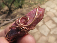 Polished Mixed Jewellery With Copper Art Wire Wrap Pendants x 6 From Congo - TopRock