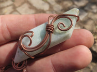 Polished Mixed Jewellery With Copper Art Wire Wrap Pendants x 6 From Congo - TopRock