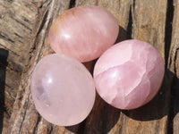 Polished Gemmy Pink Rose Quartz Palm Stones  x 8 From Madagascar - Toprock Gemstones and Minerals