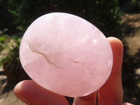Polished Gemmy Pink Rose Quartz Palm Stones  x 8 From Madagascar - Toprock Gemstones and Minerals