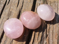 Polished Gemmy Pink Rose Quartz Palm Stones  x 8 From Madagascar - Toprock Gemstones and Minerals