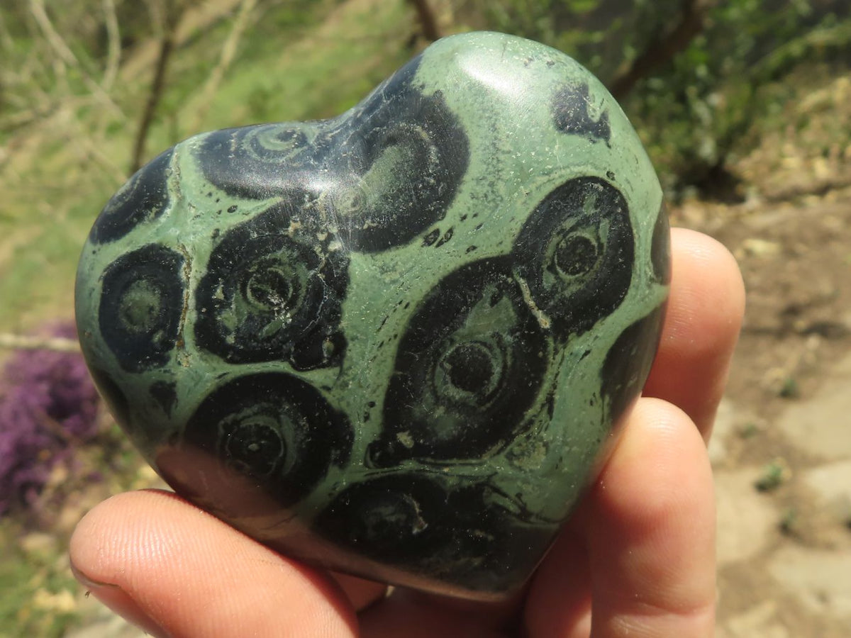Polished Highly Selected Stromatolite / Kambamba Jasper Hearts x 8 From Katsepy, Madagascar - TopRock