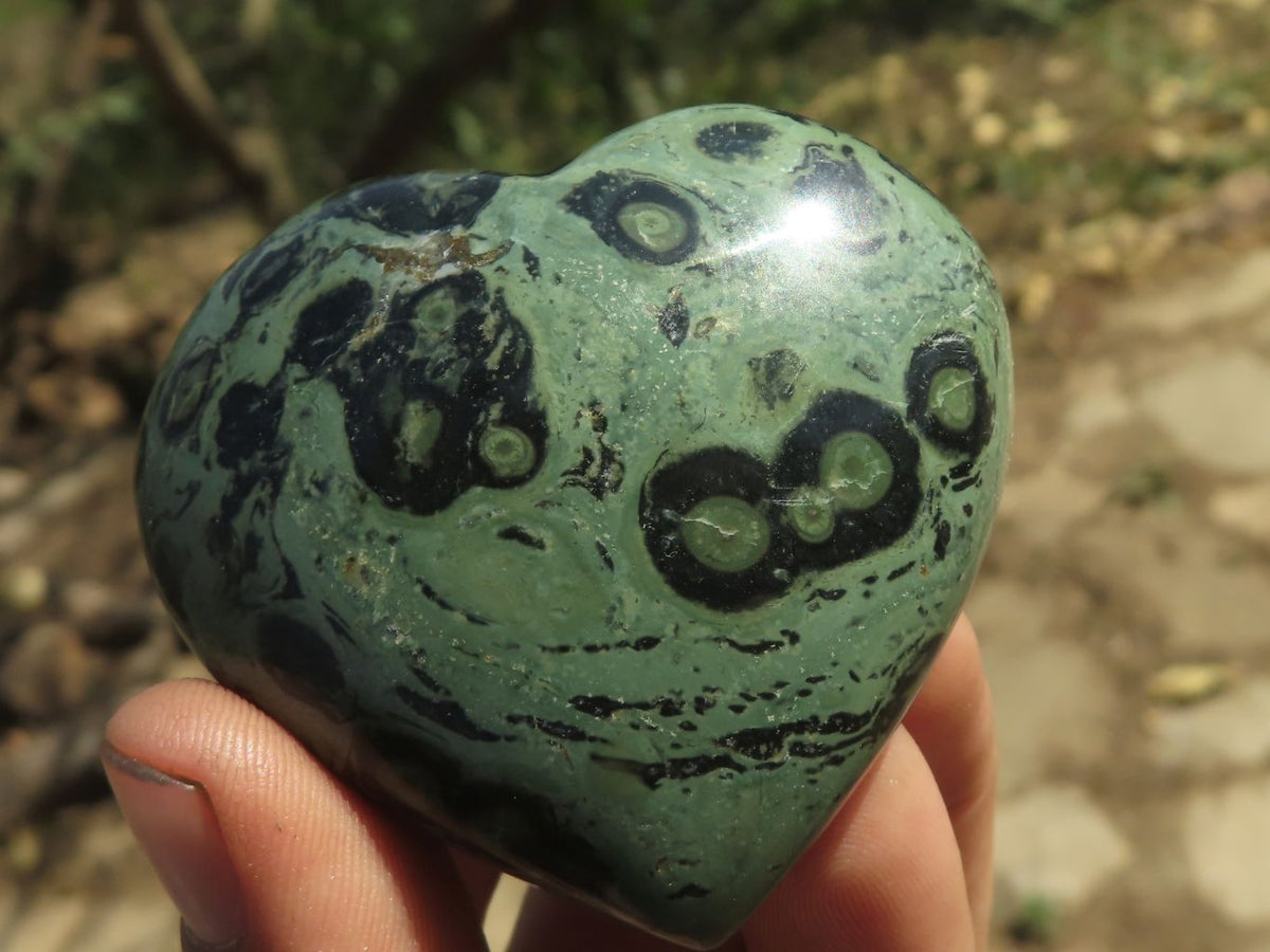 Polished Highly Selected Stromatolite / Kambamba Jasper Hearts x 8 From Katsepy, Madagascar - TopRock