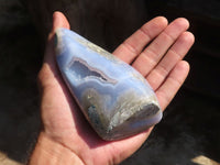Polished Blue Lace Agate Standing Free Forms  x 2 From Nsanje, Malawi - Toprock Gemstones and Minerals