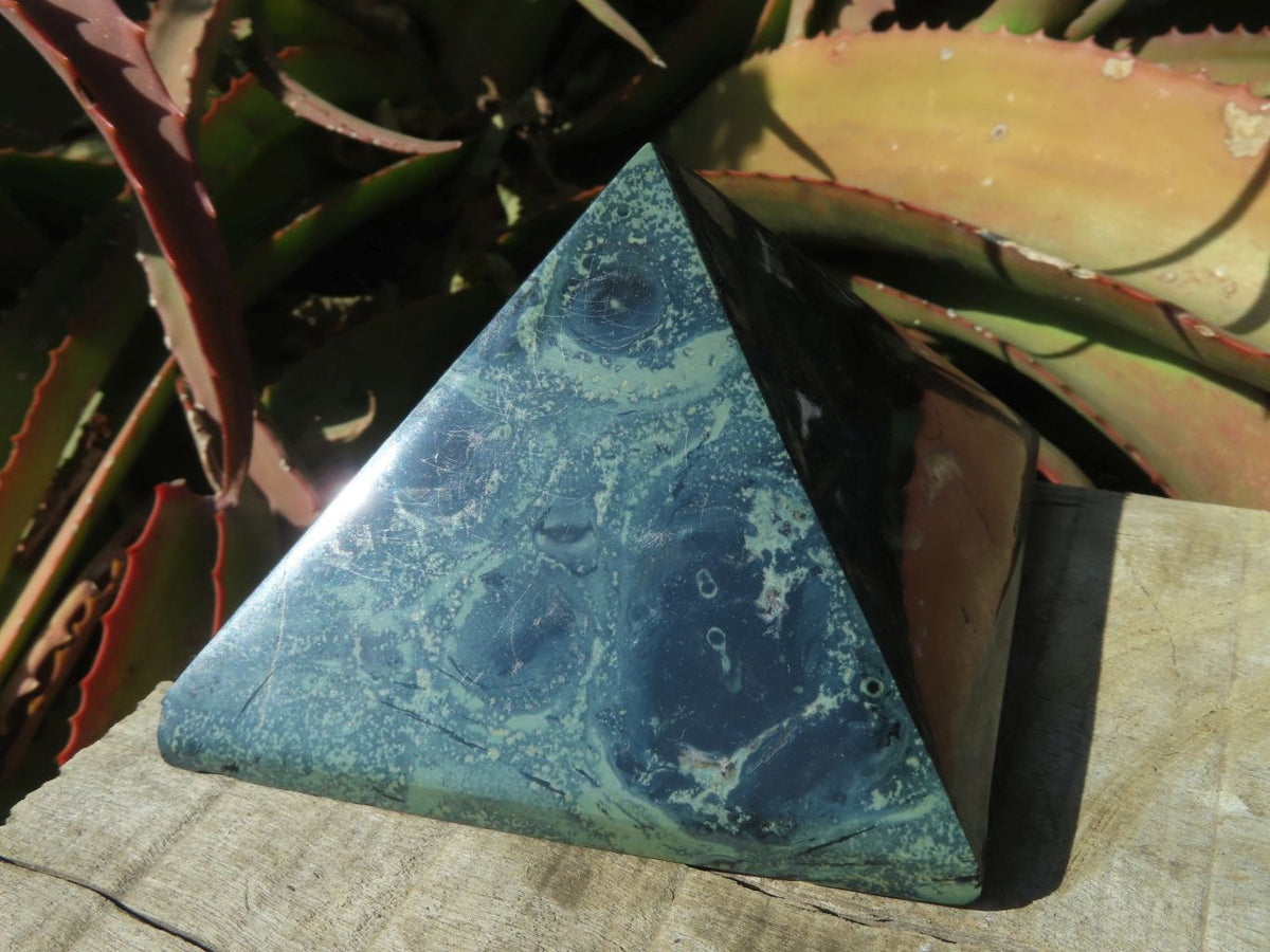Polished Stromatolite Jasper / Nebula Stone Pyramids x 3 From Madagascar - TopRock