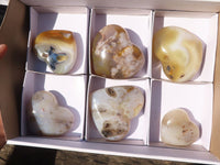 Polished  Stunning Selection Of Agate Gemstone Hearts x 6 From Madagascar - Toprock Gemstones and Minerals