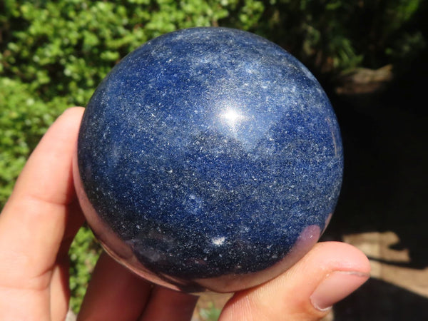Polished Blue Lazulite Spheres  x 3 From Madagascar