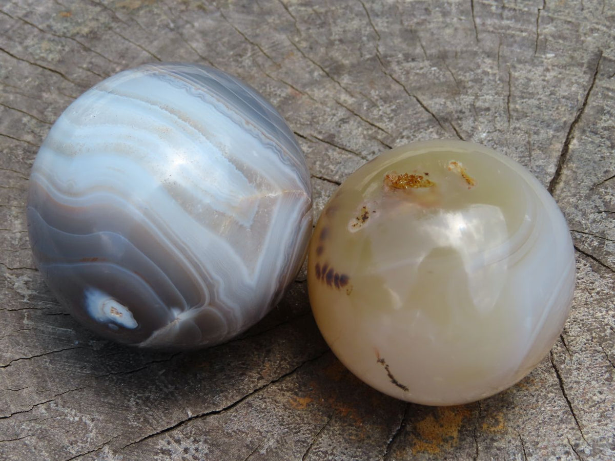 Polished Agate Spheres x 4 From Madagascar - TopRock