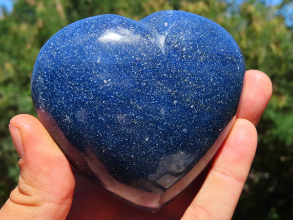 Polished Lazulite Hearts x 6 From Madagascar - TopRock