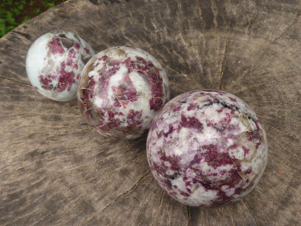 Polished Rubellite Pink Tourmaline Spheres  x 6 From Madagascar - TopRock